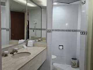 Baño de la Ejecutiva, con lavabo, espejo y regadera